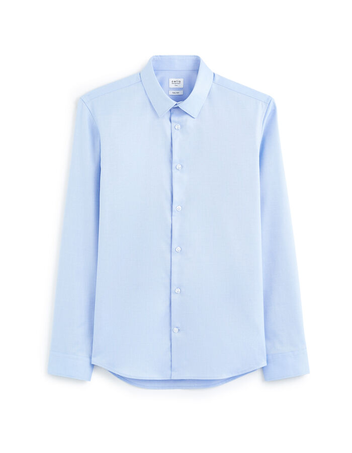 Celio Chemise Slim En Oxford Royal - Bleu