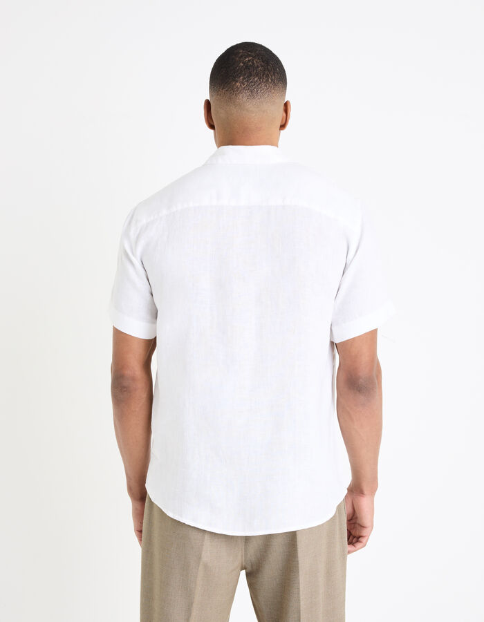 Celio Chemisette Regular 100% Lin - Blanc
