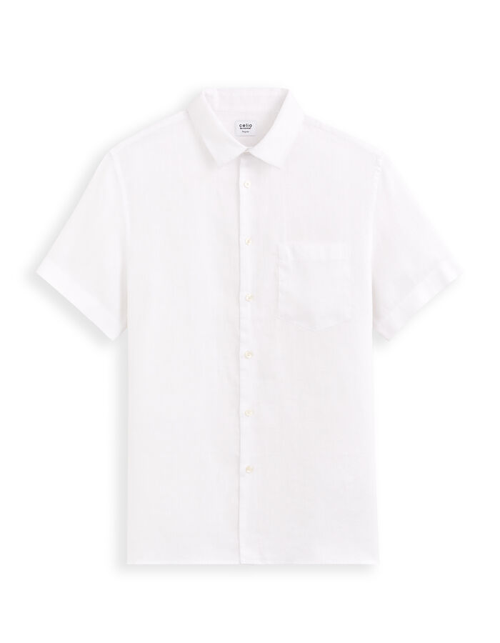 celio Chemisette regular 100% lin - blanc