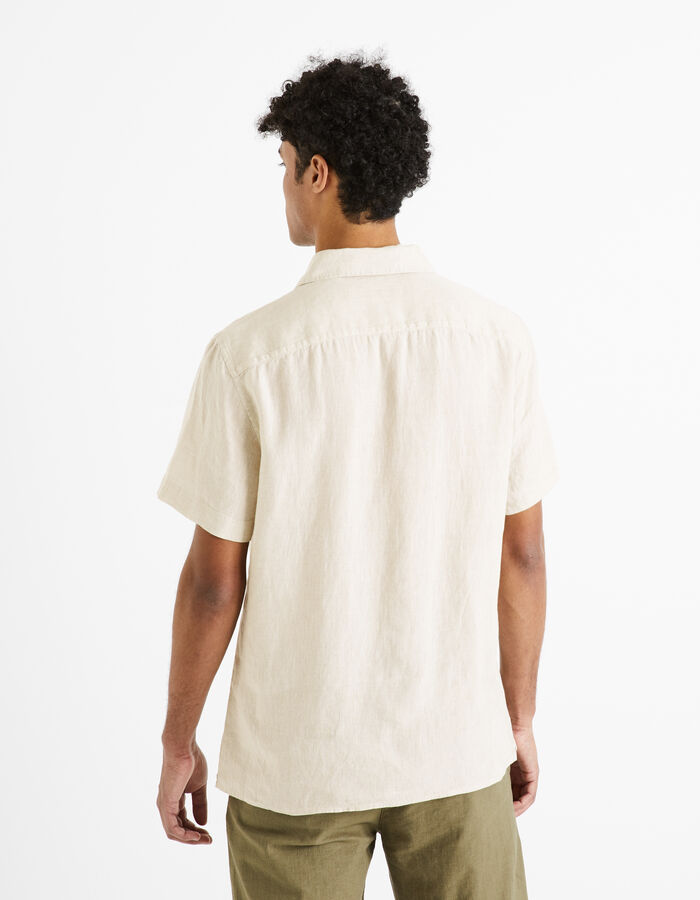 Celio Chemisette Regular 100% Lin - Naturel