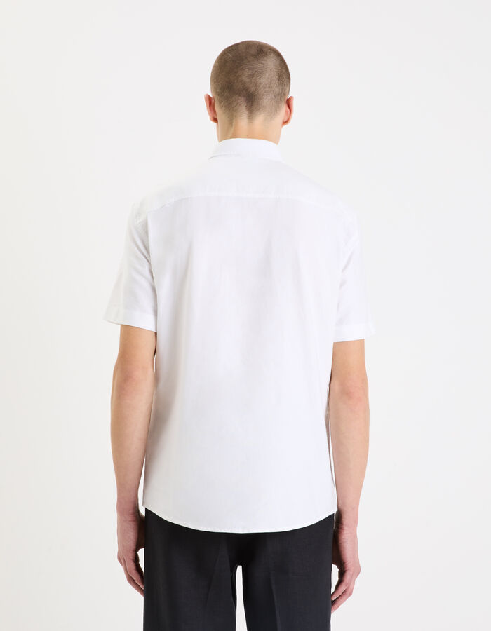 Celio Chemisette Regular En Coton Oxford - Blanc