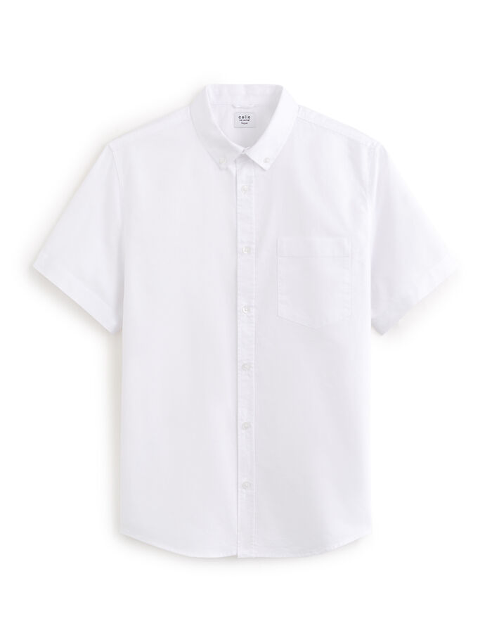 celio Chemisette regular en coton oxford - blanc