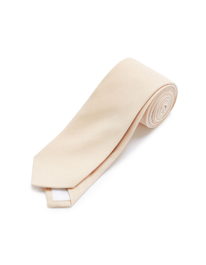 Celio Cravate Uni En En Lin Et Viscose - Beige