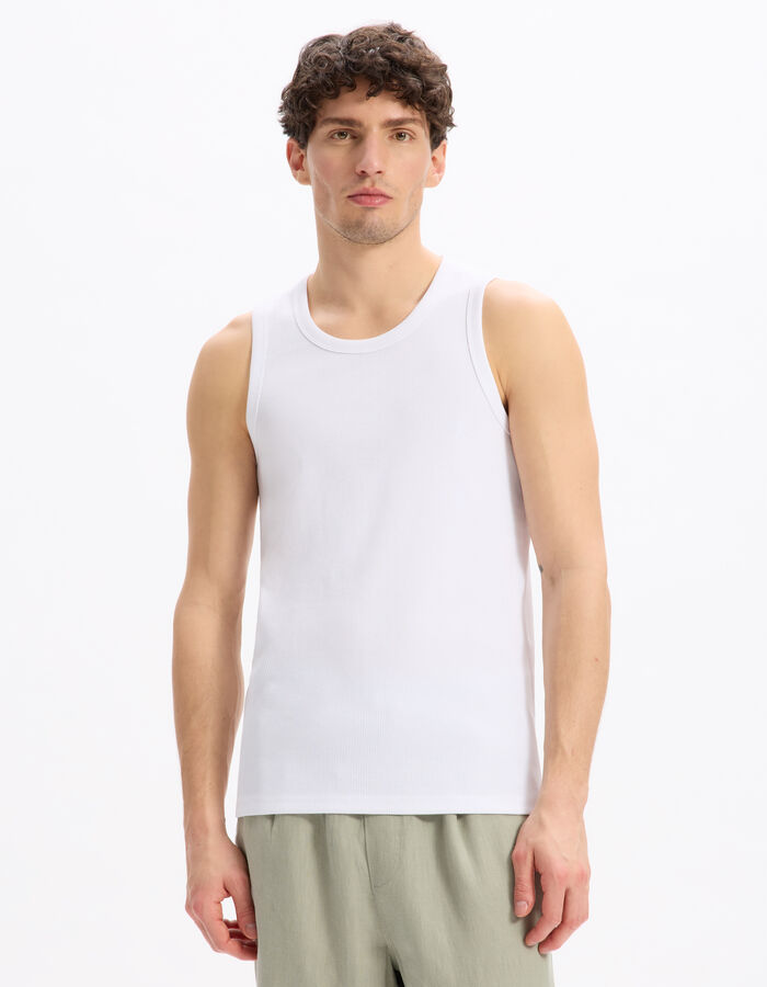 Celio Débardeur Slim 100% Coton - Blanc