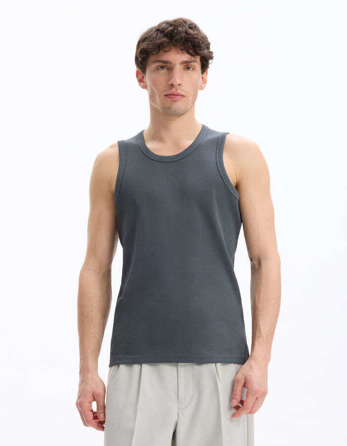Celio Débardeur Slim 100% Coton Stretch - Anthracite