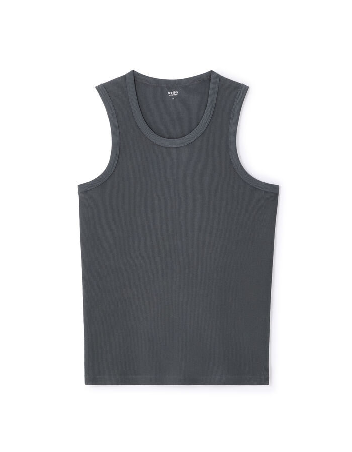 celio Débardeur slim 100% coton stretch - anthracite