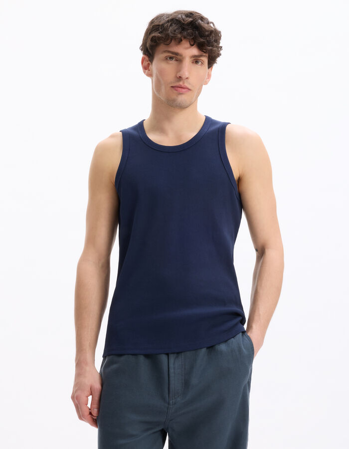 Celio Débardeur Slim 100% Coton Stretch - Marine