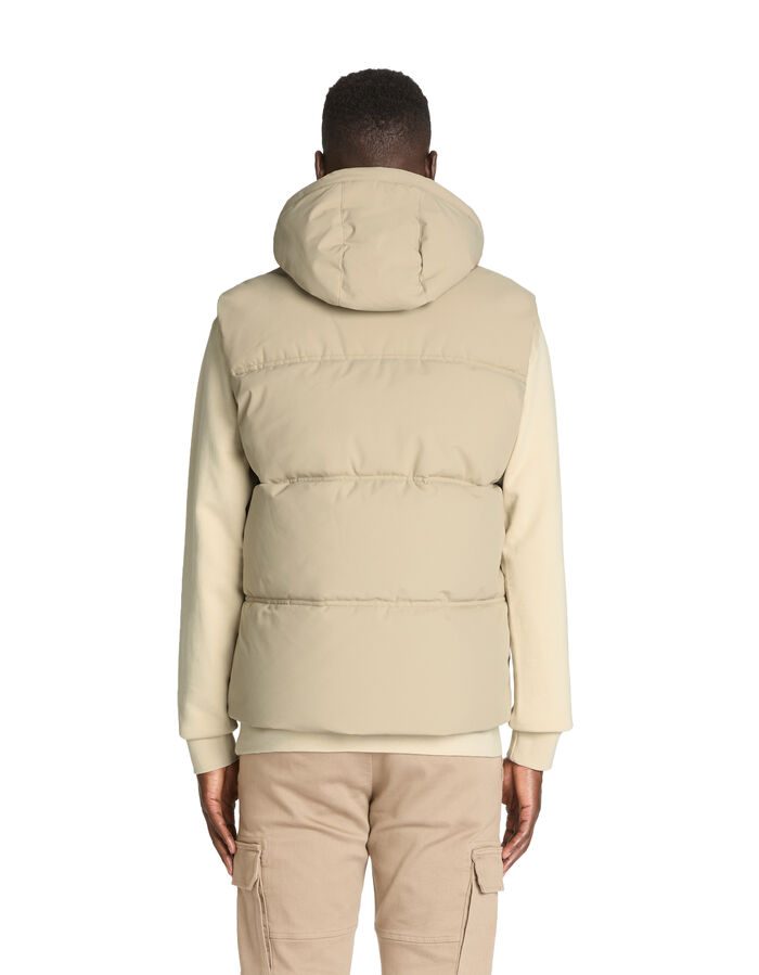 Celio Doudoune Chaude à Capuche Sans Manches - Beige