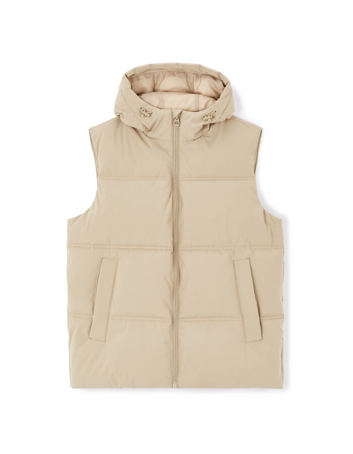 celio Doudoune chaude à capuche sans manches - beige