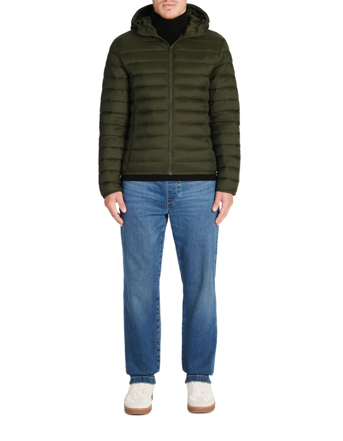 Celio Doudoune Light à Capuche - Kaki Foncé