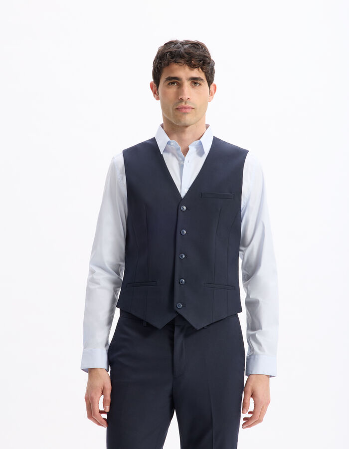 Celio Gilet De Costume Slim Stretch - Marine