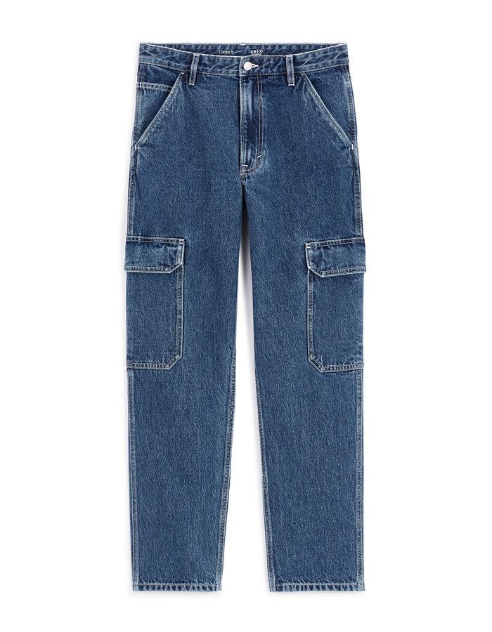 Celio Jean Loose Cargo 100% Coton - Bleu