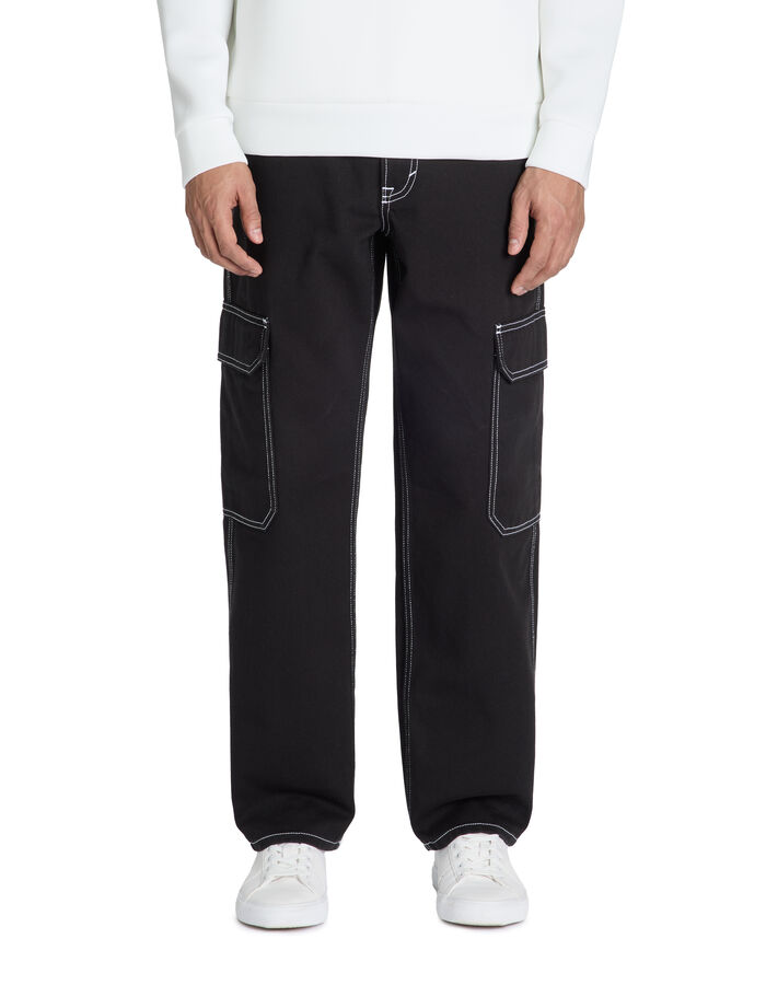 Celio Jean Loose Cargo 100% Coton - Noir