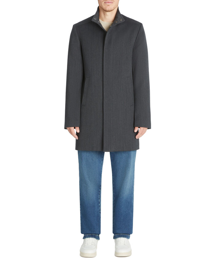 Celio Manteau Long Col Officier - Anthracite