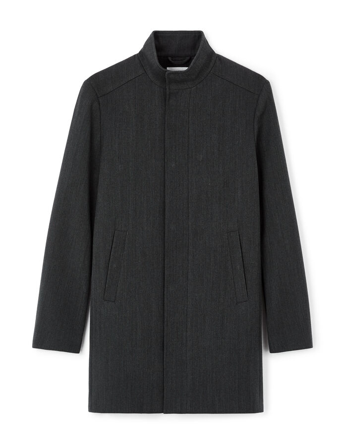 celio Manteau long col officier - anthracite