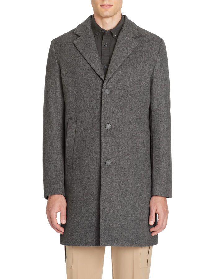 Celio Manteau Long Non Doublé - Gris Chiné