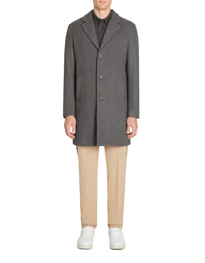 Celio Manteau Long Non Doublé - Gris Chiné