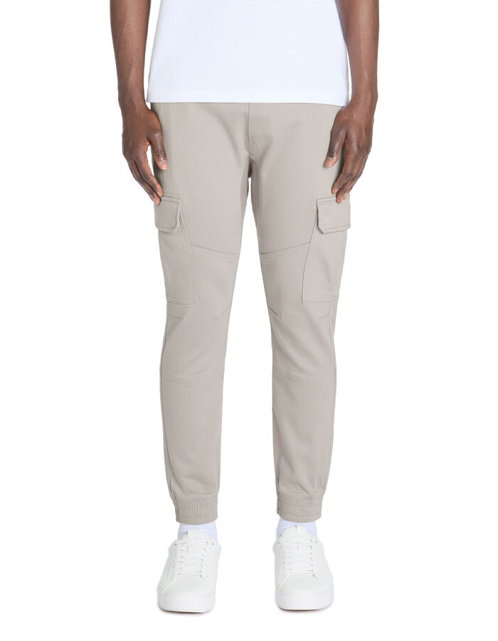 Celio Pantalon Cargo Slim 100% Coton Stretch - Gris