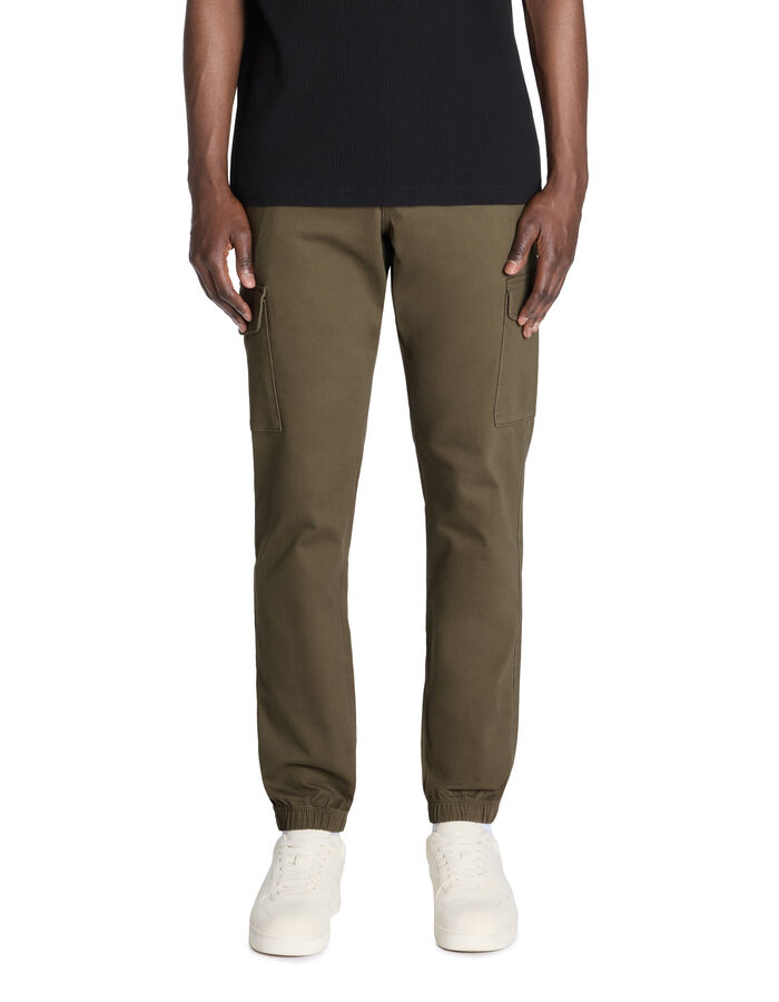 Celio Pantalon Cargo Slim Coton Stretch - Kaki