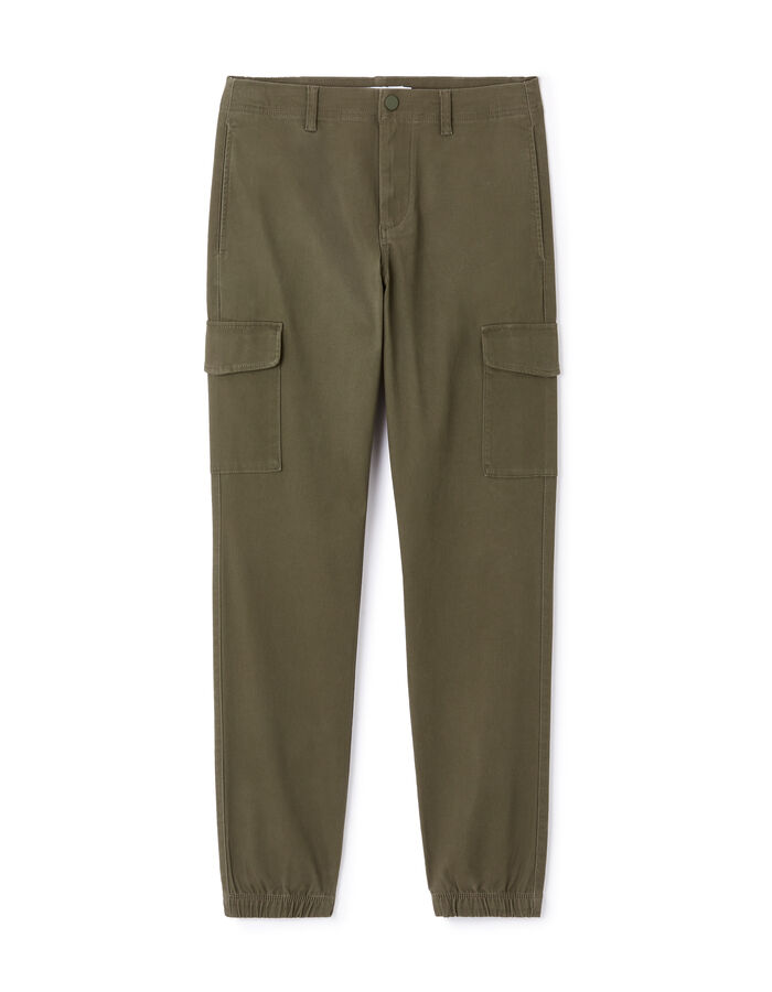 celio Pantalon cargo slim coton stretch - kaki