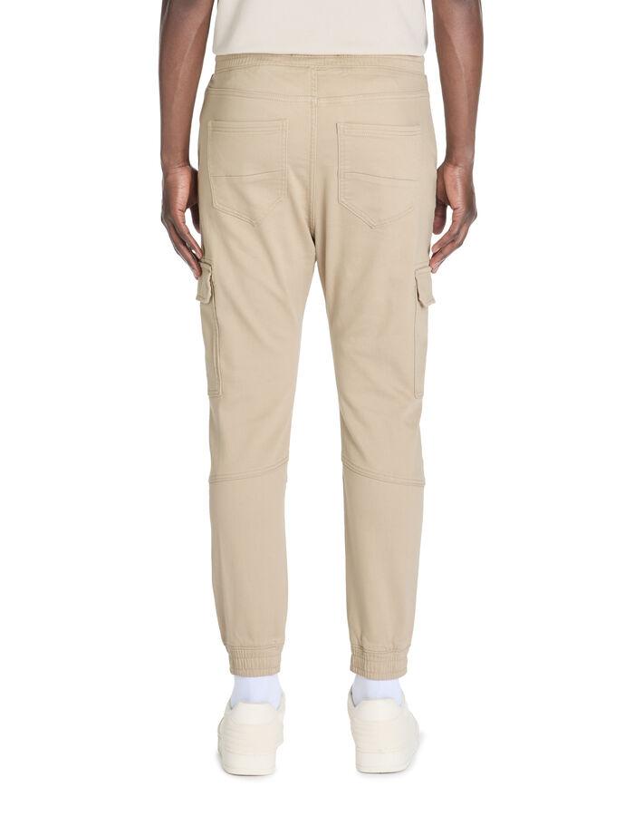 Celio Pantalon Cargo Slim En Coton Stretch - Beige
