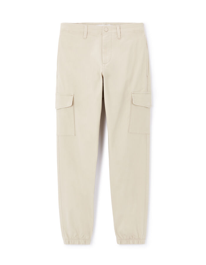 celio Pantalon cargo slim en coton stretch - beige