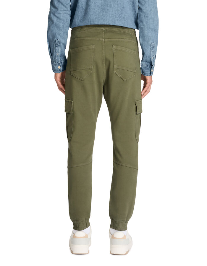 Celio Pantalon Cargo Slim En Coton Stretch - Kaki