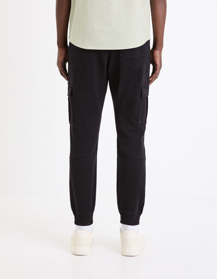 Celio Pantalon Cargo Slim En Coton Stretch - Noir