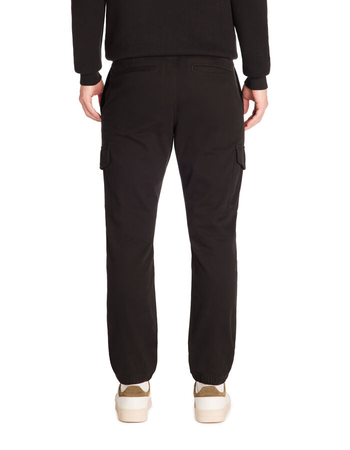 Celio Pantalon Cargo Slim En Coton Stretch - Noir