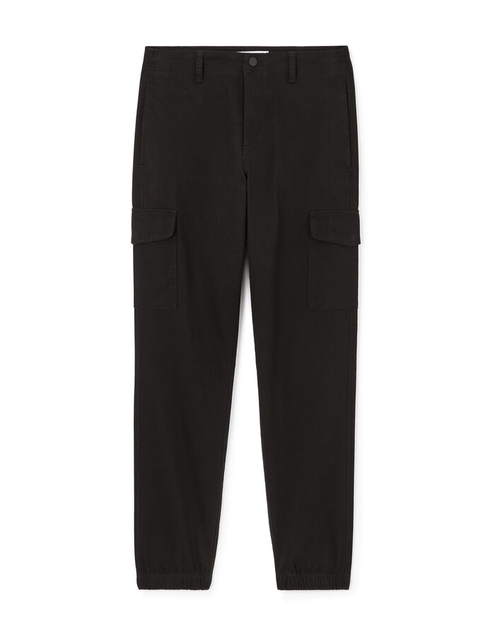 celio Pantalon cargo slim en coton stretch - noir