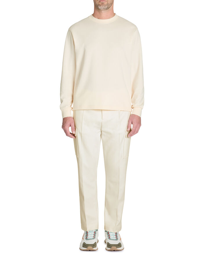 Celio Pantalon Cargo Straight Coton Stretch - Blanc