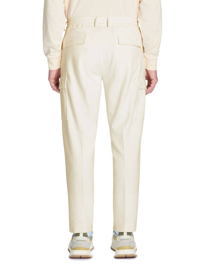 Celio Pantalon Cargo Straight Coton Stretch - Blanc