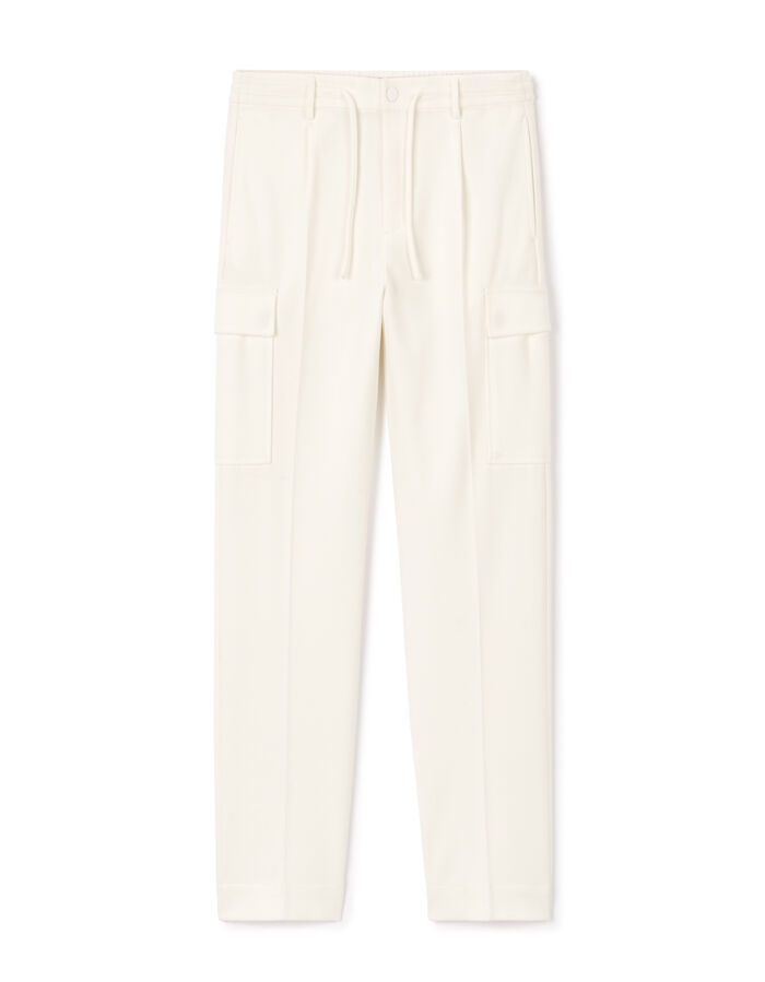 celio Pantalon cargo straight coton stretch - blanc