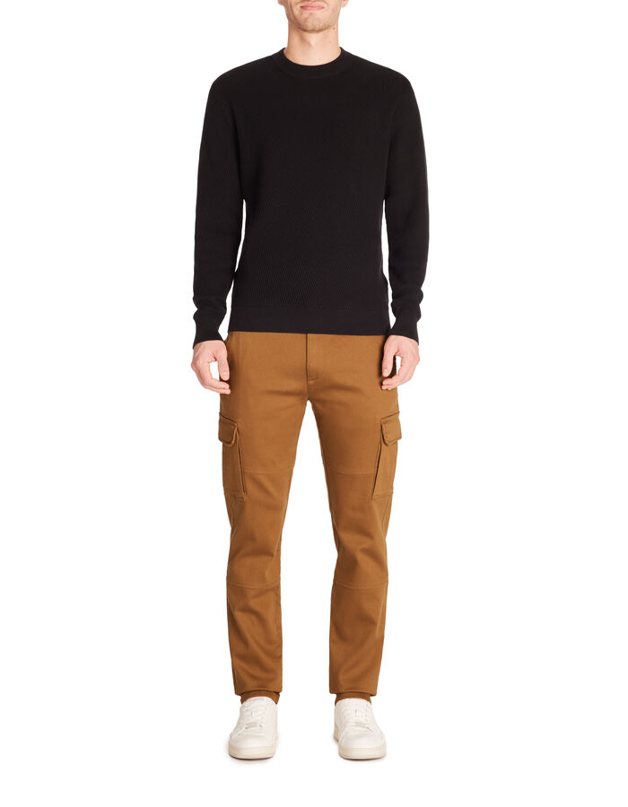 Celio Pantalon Cargo Straight Coton Stretch - Marron