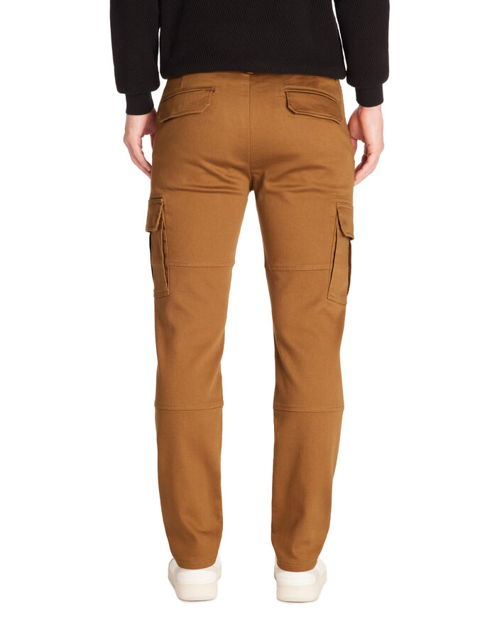 Celio Pantalon Cargo Straight Coton Stretch - Marron