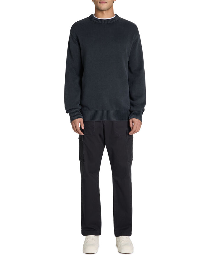 Celio Pantalon Cargo Straight Coton Stretch - Noir