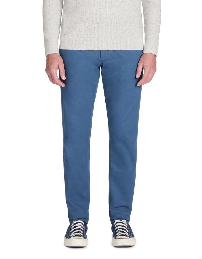 Celio Pantalon Chino Slim Coton Stretch - Bleu
