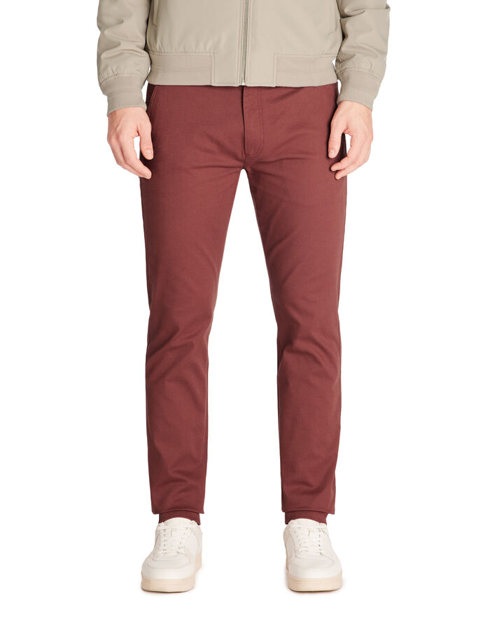 Celio Pantalon Chino Slim Coton Stretch - Bordeaux