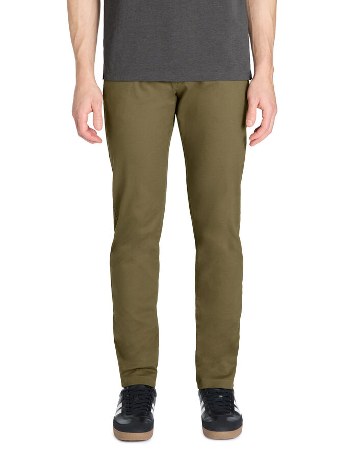 Celio Pantalon Chino Slim Coton Stretch - Taupe