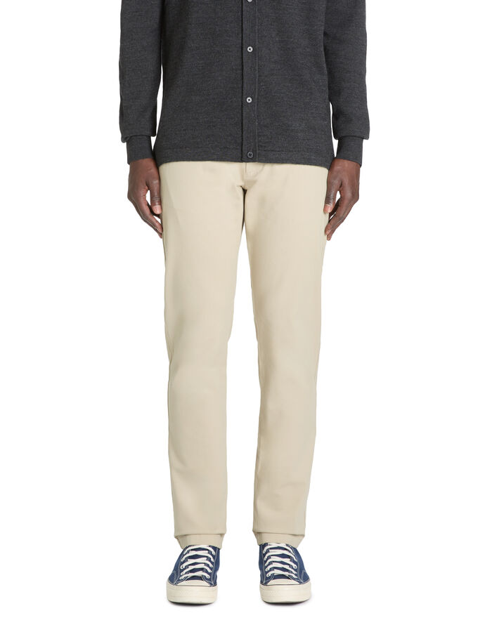 Celio Pantalon Chino Slim En Coton Stretch - Beige