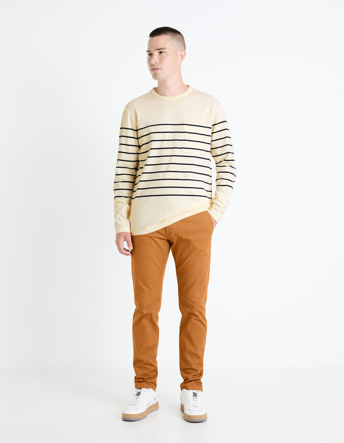 Celio Pantalon Chino Slim En Coton Stretch - Caramel