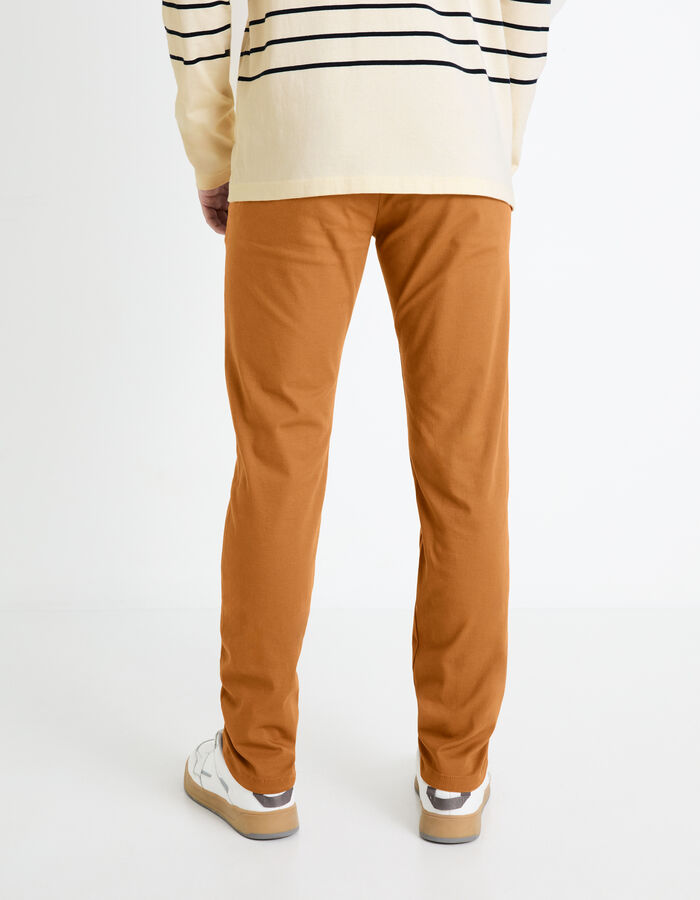 Celio Pantalon Chino Slim En Coton Stretch - Caramel