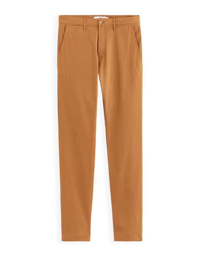 celio Pantalon chino slim en coton stretch - caramel