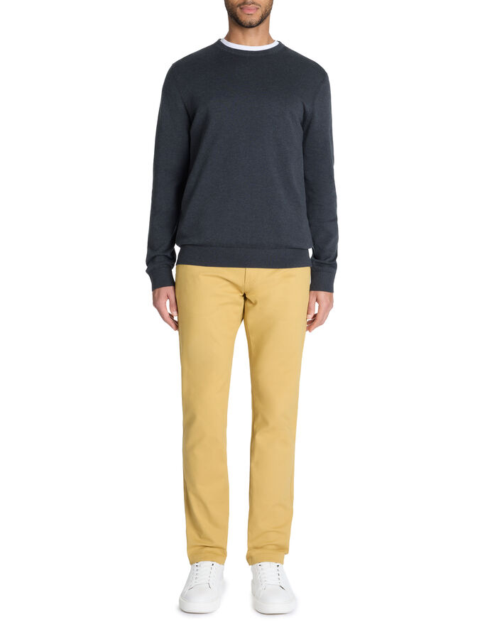Celio Pantalon Chino Slim En Coton Stretch - Jaune