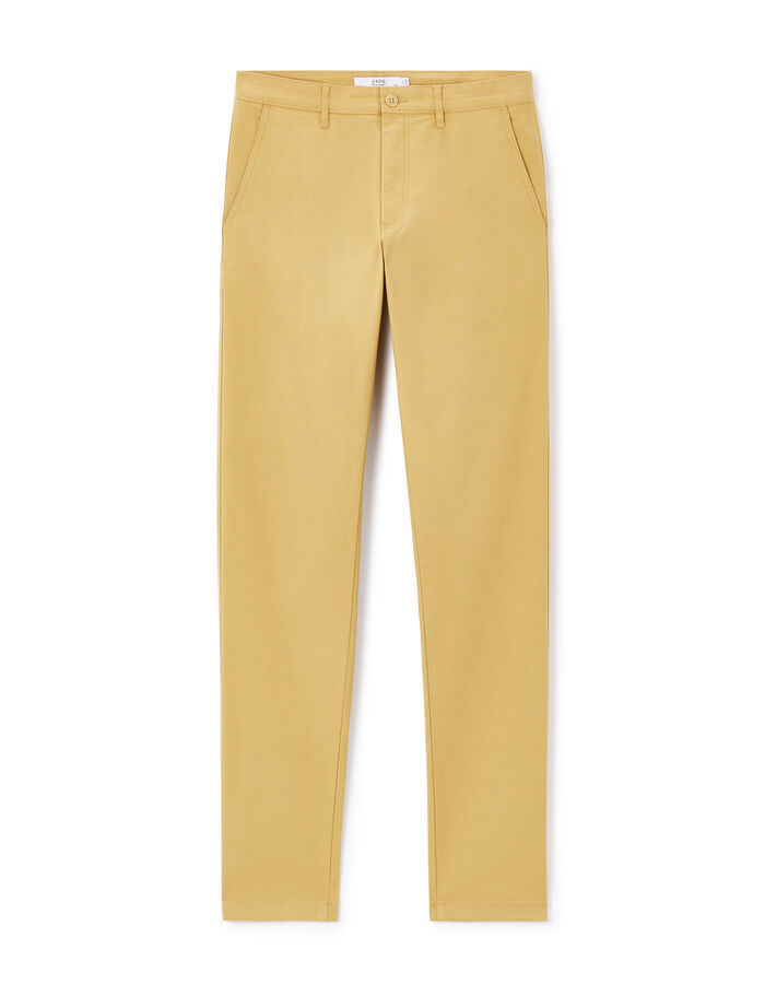 celio Pantalon chino slim en coton stretch - jaune