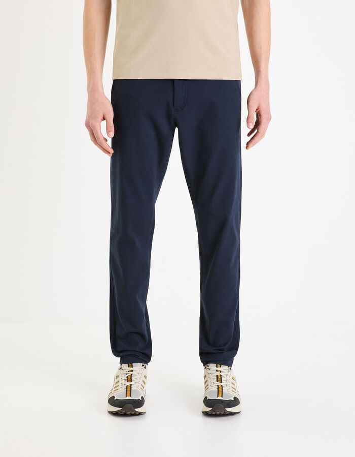 Celio Pantalon Chino Slim En Coton Stretch - Marine