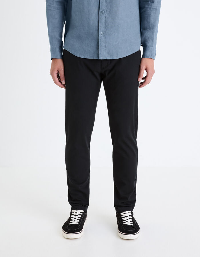 Celio Pantalon Chino Slim En Coton Stretch - Noir