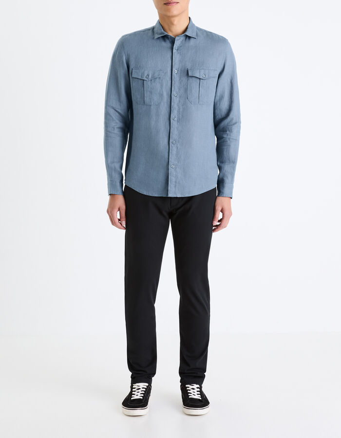 Celio Pantalon Chino Slim En Coton Stretch - Noir