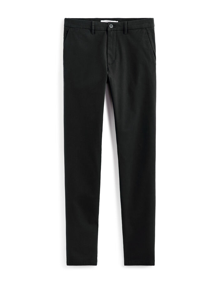 celio Pantalon chino slim en coton stretch - noir