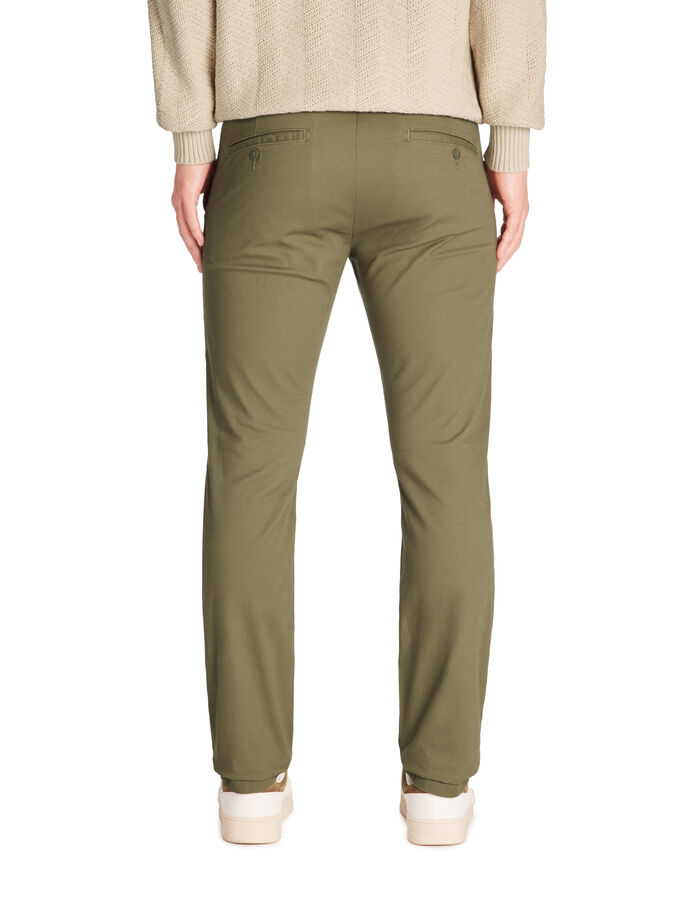 Celio Pantalon Chino Slim En Coton Stretch - Olive